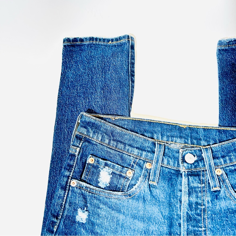 Levi’s jeans 501 Buttonfly skinny jeans high rise distressed women size 26 - Picture 7 of 10